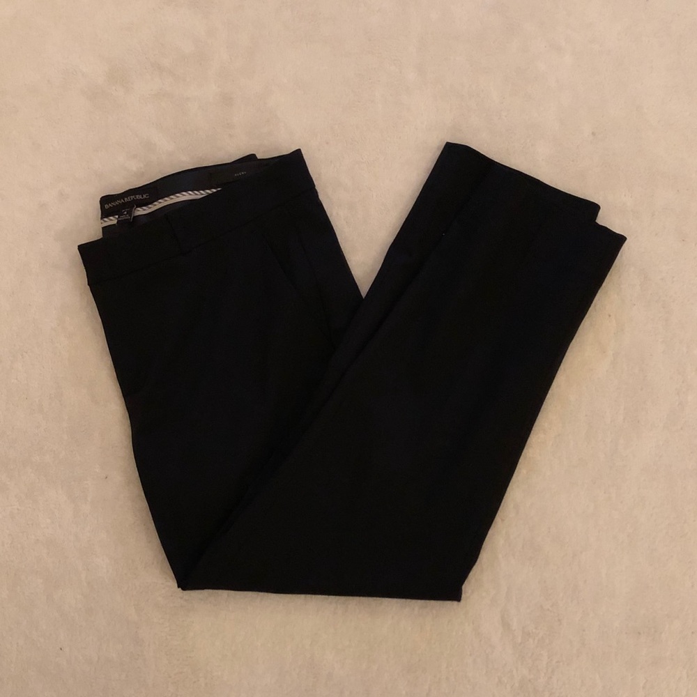 Banana Republic Cropped Black Slim Leg Trousers